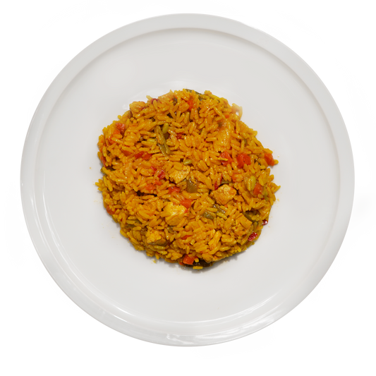 Arroz con pollo y verduras