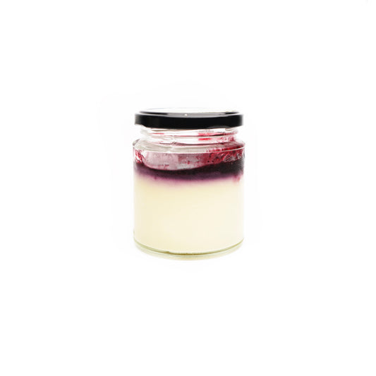 Tarta de queso con mermelada de arándanos