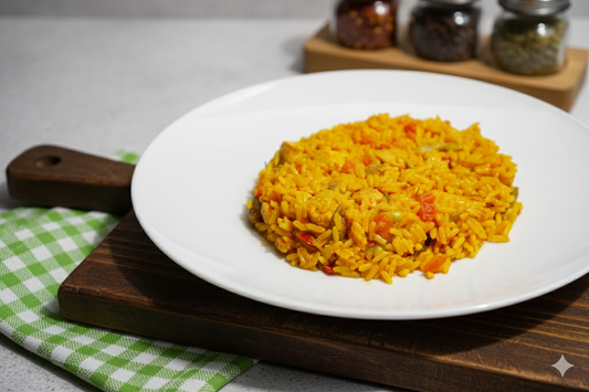 Arroz con pollo y verduras