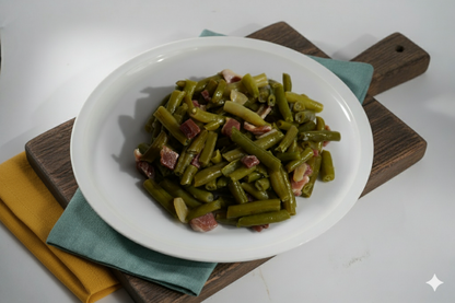 Habichuelas salteadas con jamón