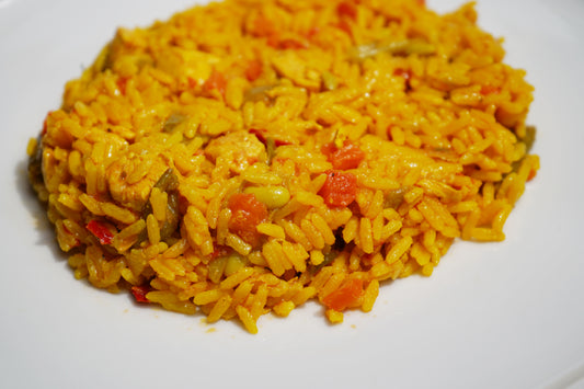 Arroz con pollo y verduras
