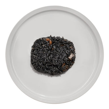 Arroz negro con chipirón y gambas