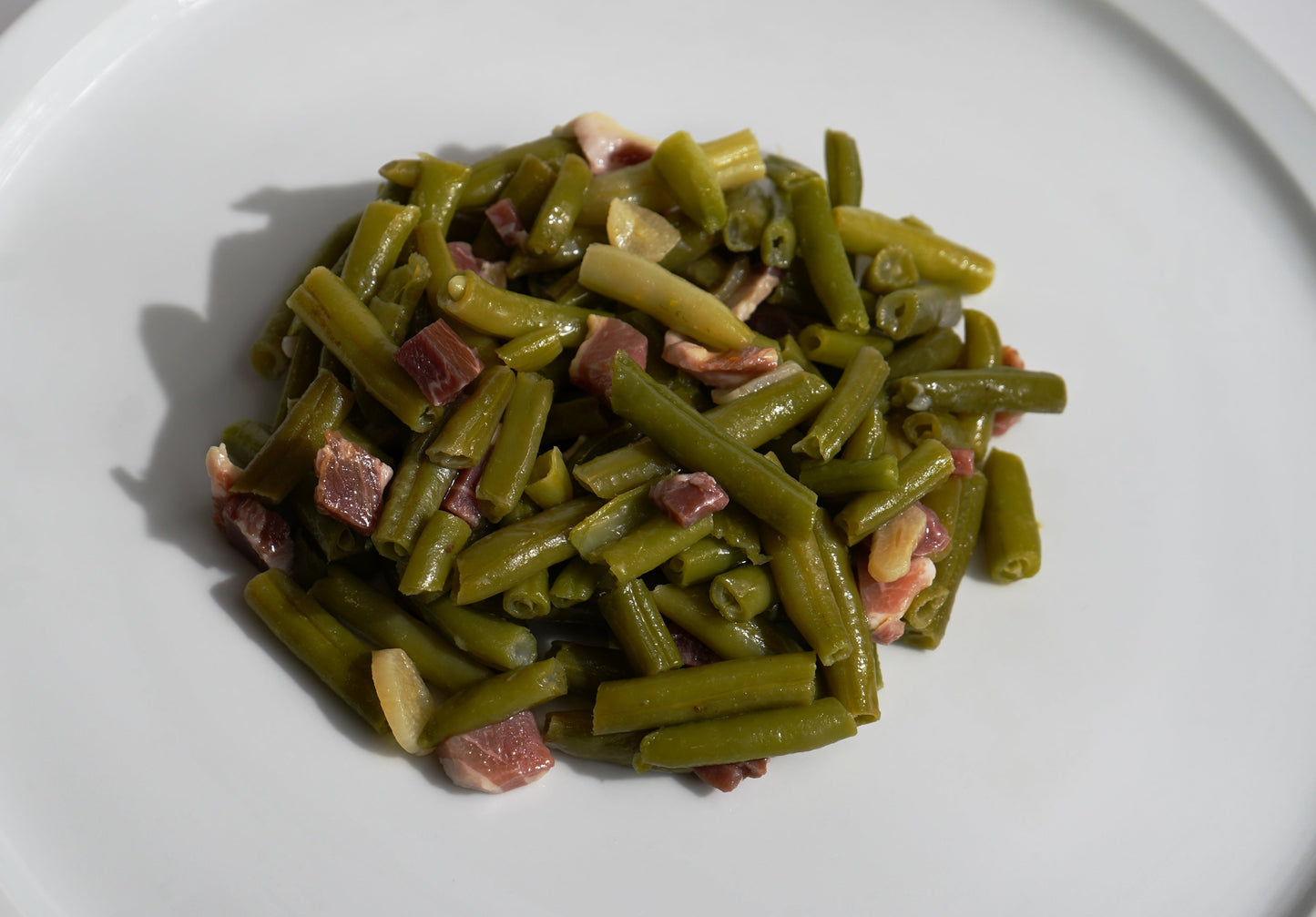 Habichuelas salteadas con jamón